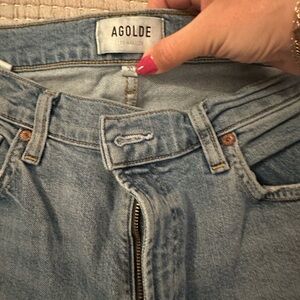 Agolde Blue Straight Leg Jeans Classic Denim